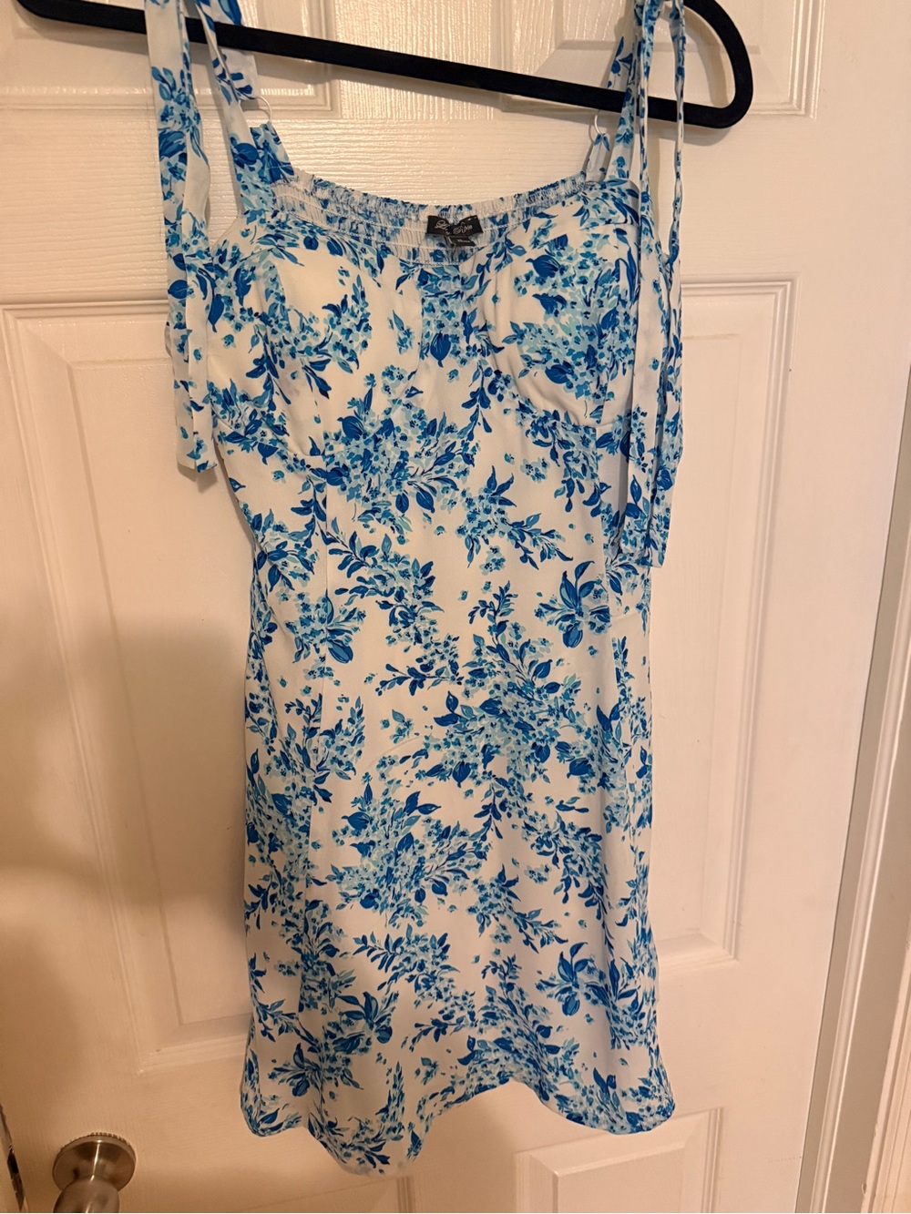 Blue Floral Tie-Strap Sundress - Unbranded